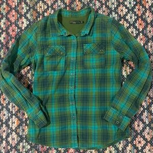 Green Plaid Button-Up Shirt